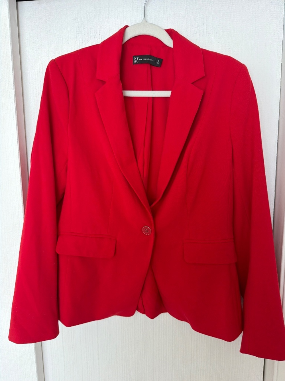 New York & Company Red Tailored Blazer Size 10